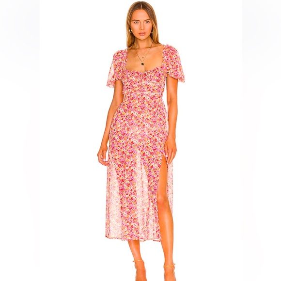 For Love And Lemons Dresses & Skirts - For Love and Lemons Felicia Midi Dress in Red